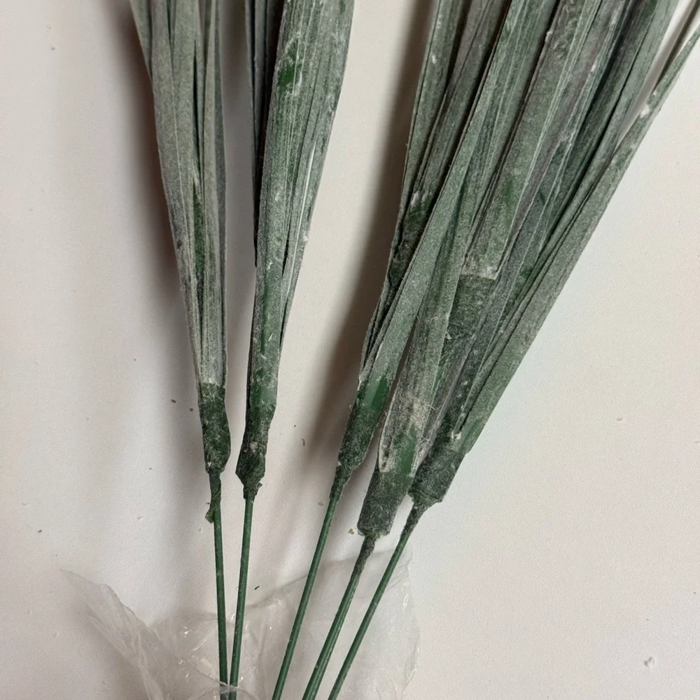 Artificial gray-green grass branch 27”